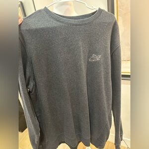 Nike Men's Dark Heather Gray Crewneck Sweatshirt with Embroidered Swoosh